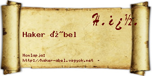 Haker Ábel névjegykártya