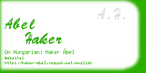 abel haker business card